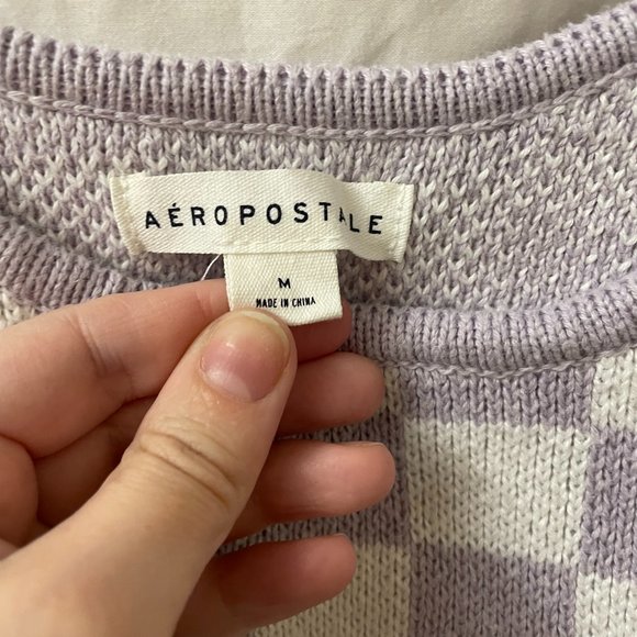 Areopostale Purple Checkered Halter Top - Picture 3 of 3